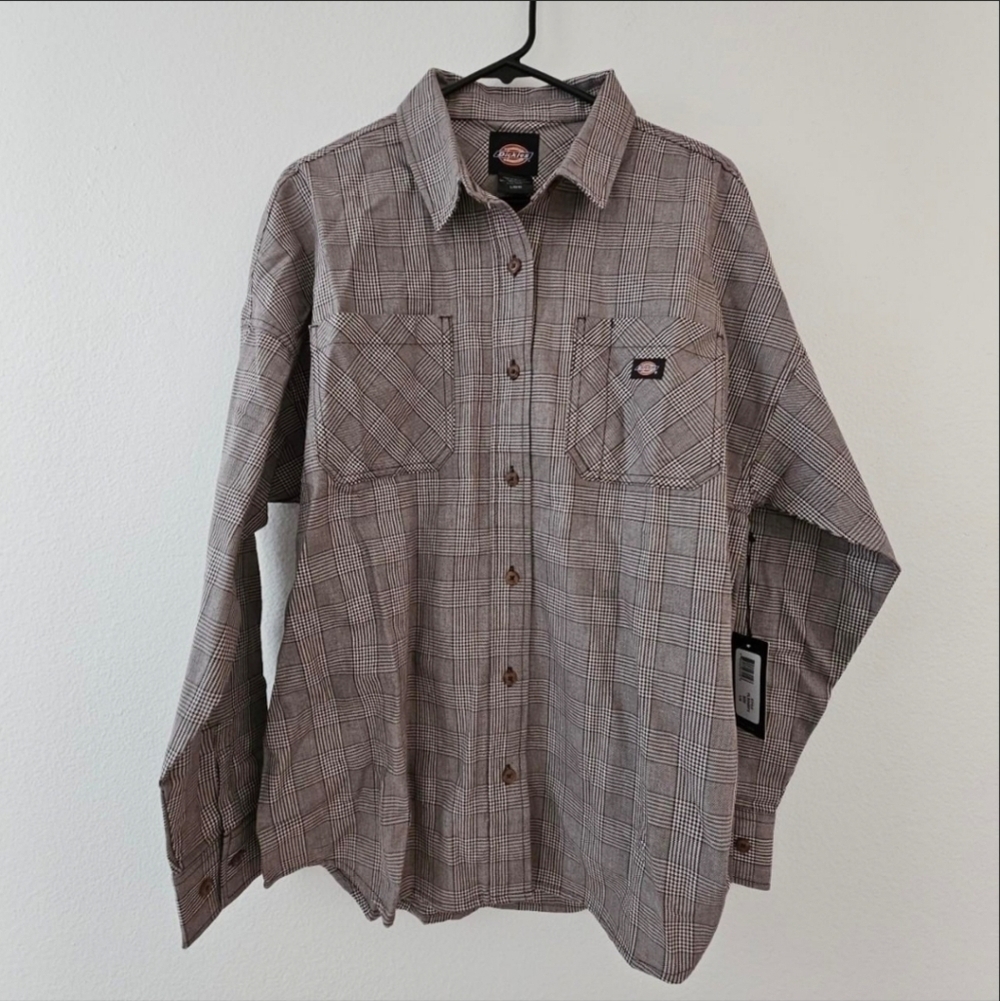 Dickies Bakerhill shirt in brown size Small